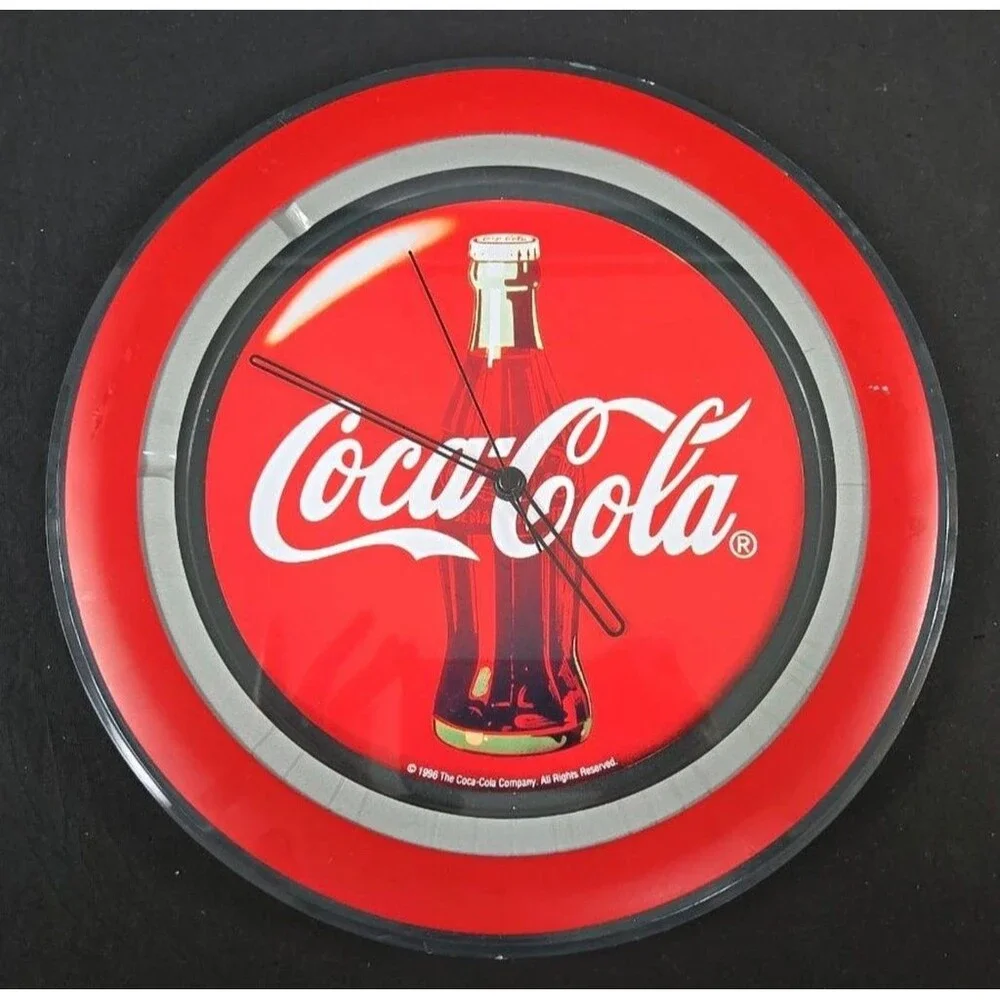 1996 Coca-Cola Wall Clock with Bottle Design
